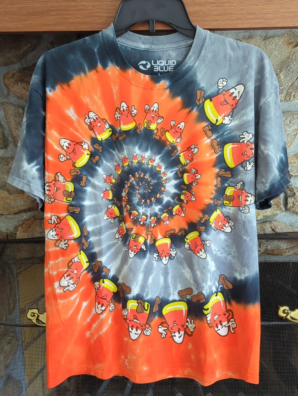 Liquid Blue Tie Dye Candy Corn Halloween Tee